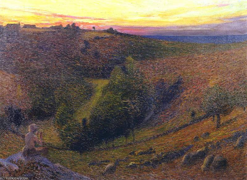 Jouant De Pipeau Au Cocher Soleil Aka Playing Pipes To The Setting Sun — Henri Jean Guillaume Martin