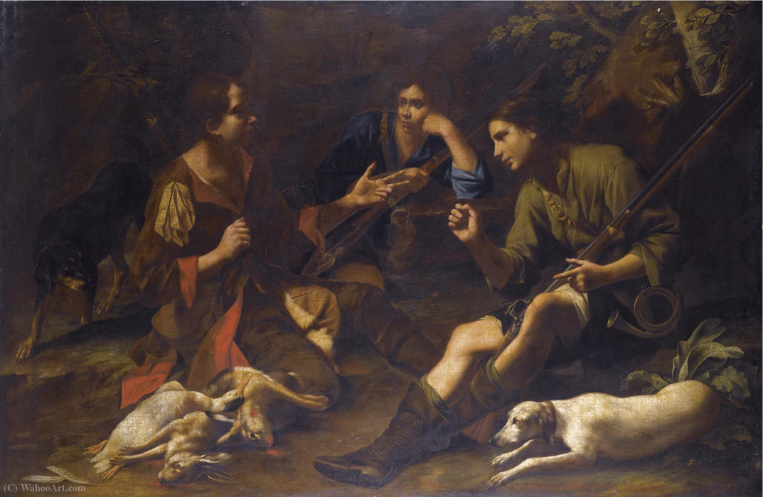 Boys Pausing From A Hunt And Playing At Odds In A Forest Clearing — Tommaso Salini