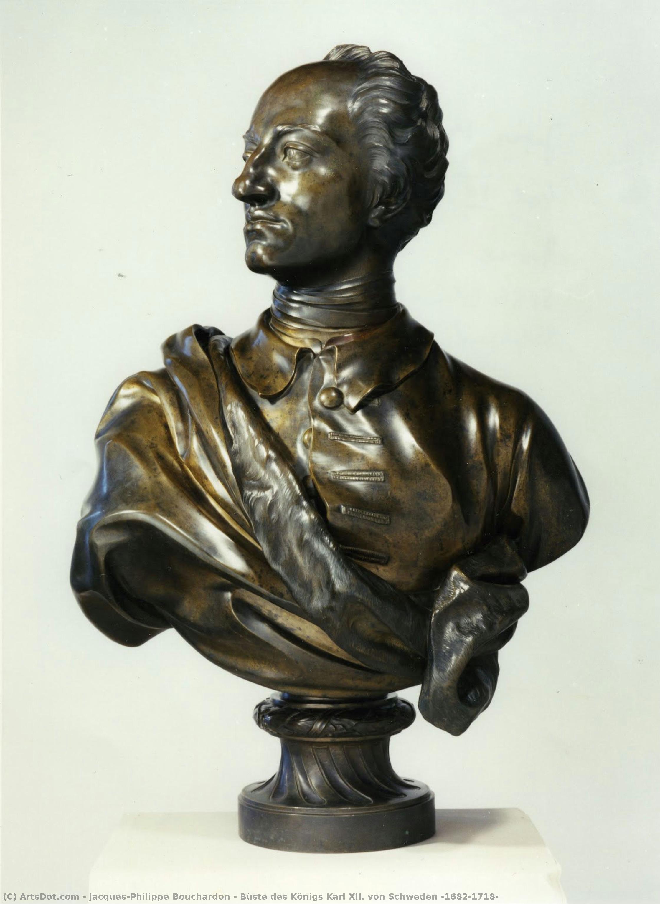 Büste Des Königs Karl Xii. Von Schweden (1682-1718) — Jacques-philippe Bouchardon