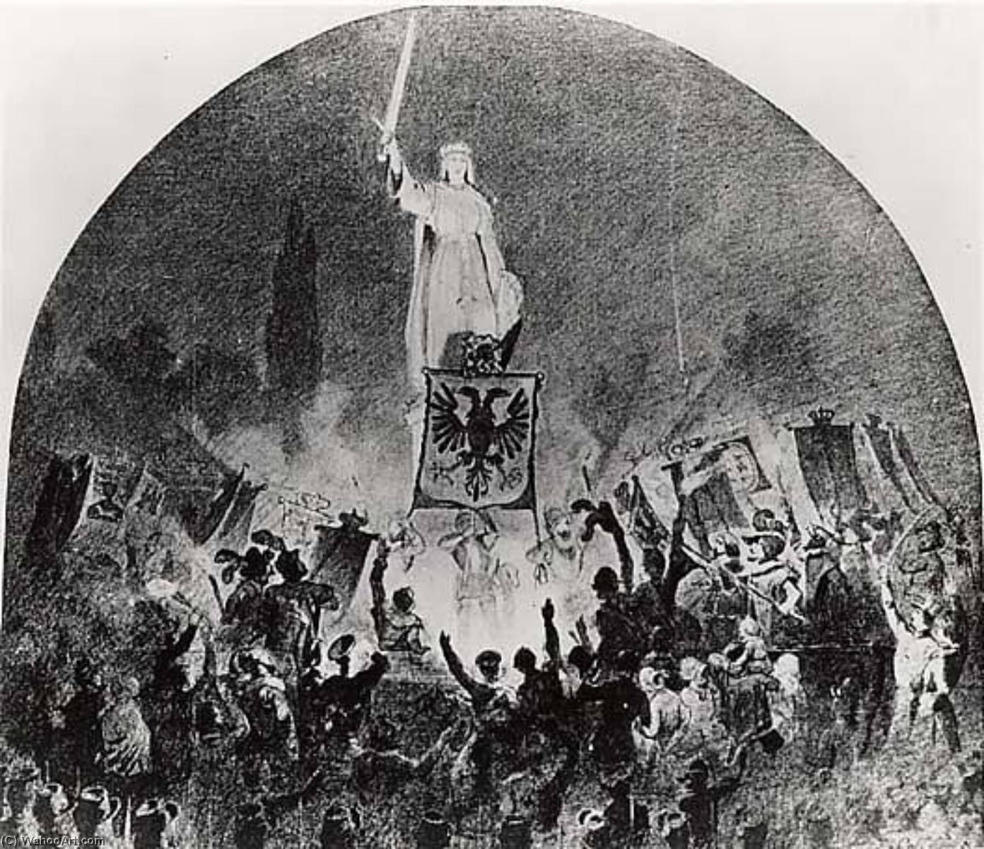 Das Fest Der Deutschen Einheit (festival Of German Unity), (painting) — Emanuel Gottlieb Leutze