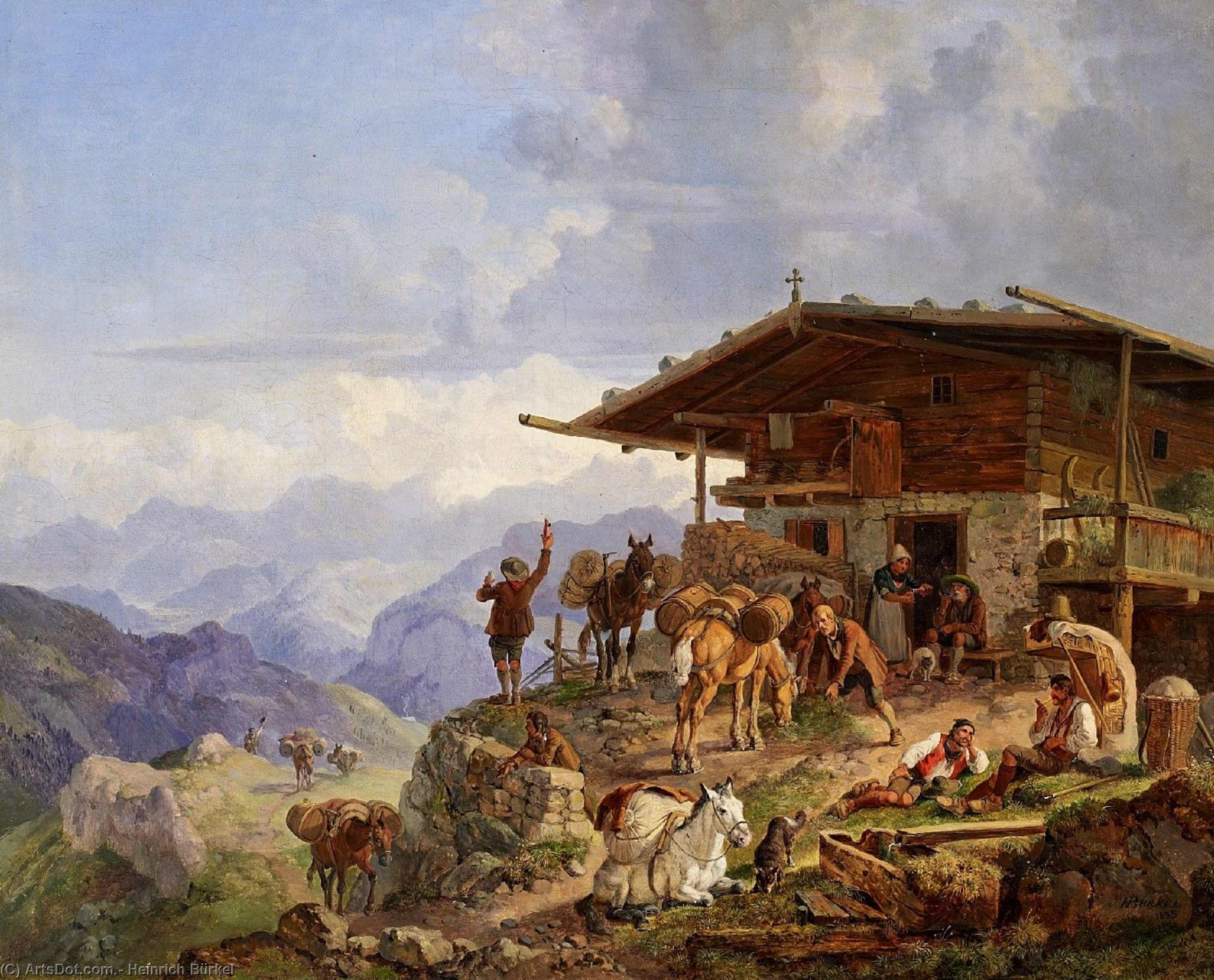 Ankunft Auf Der Alm — Heinrich Bürkel