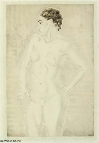 Nu Debout De Profil, From Les Femmes — Léonard Tsuguharu Foujita