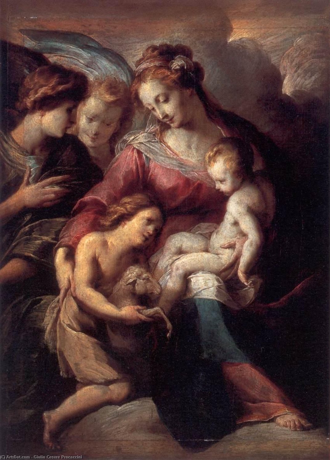 The Virgin And Child With The Infant St John The Baptist And Attendant Angels — Giulio Cesare Procaccini