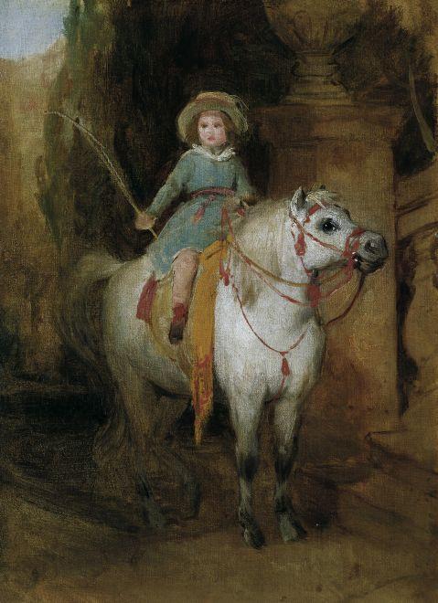 Oil Sketch For The Portrait Of Prince Johann Ii Of Liechtenstein On A Schimmelpony — フリードリヒ・リッター・フォン・アメリング