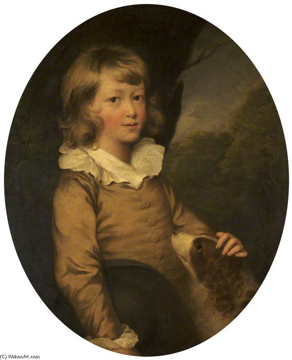 Portrait Of An Unknown Boy With A Spaniel — Sir William Beechey