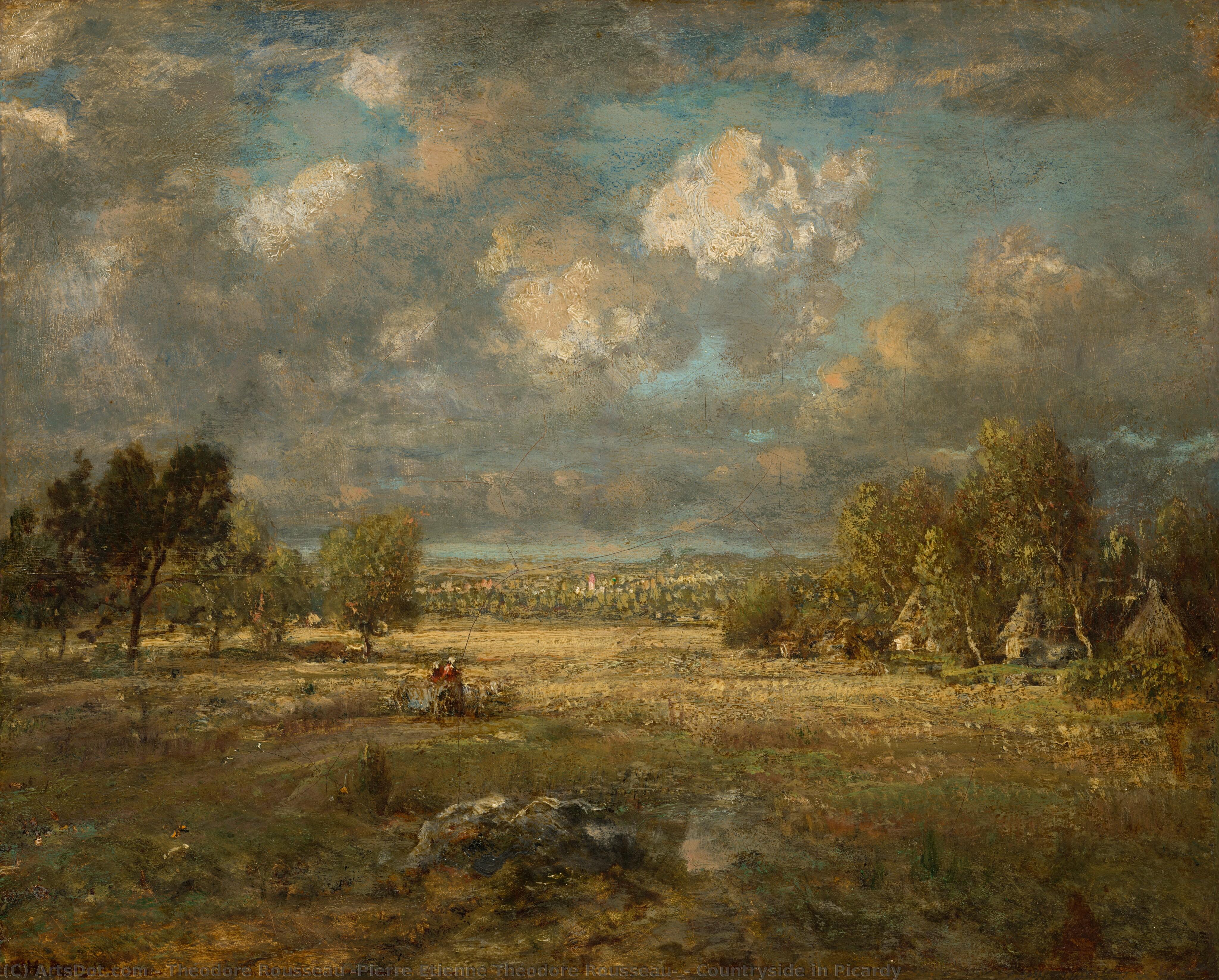 Countryside In Picardy — Théodore Rousseau (pierre Etienne Théodore Rousseau)