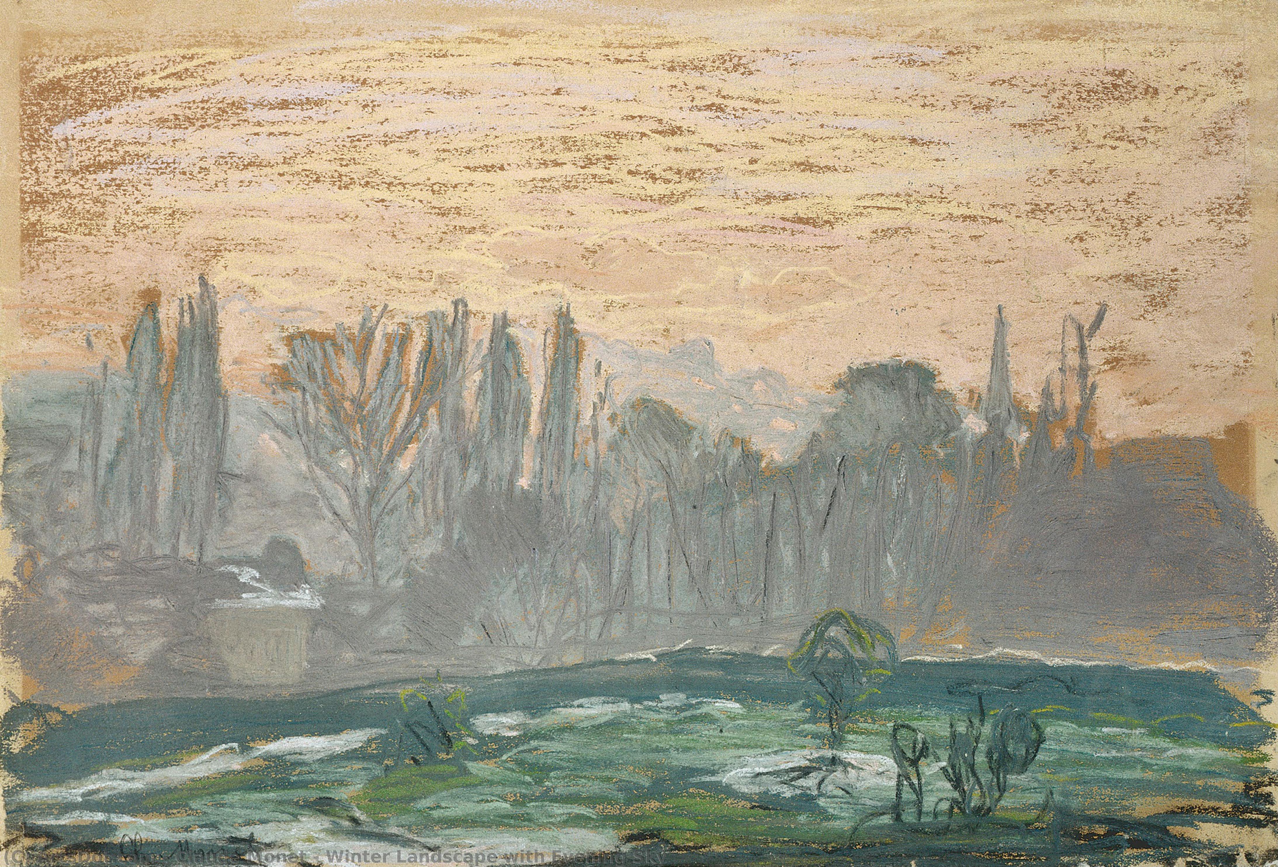 Winter Landscape With Evening Sky — Клод Моне