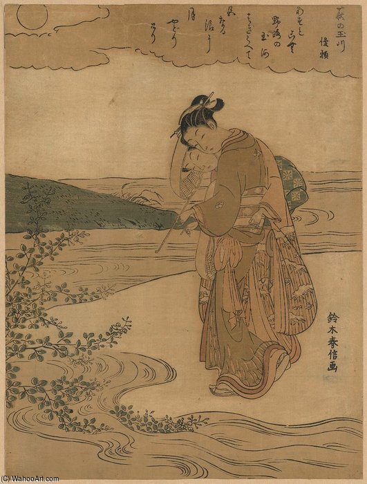 Bushclover At Tamagawa — Suzuki Harunobu