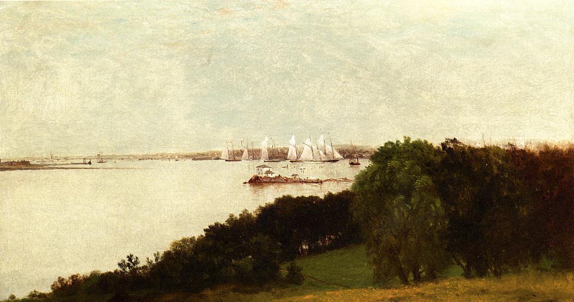 Newport Harbor And The Home Of Ida Lewis — John Frederick Kensett