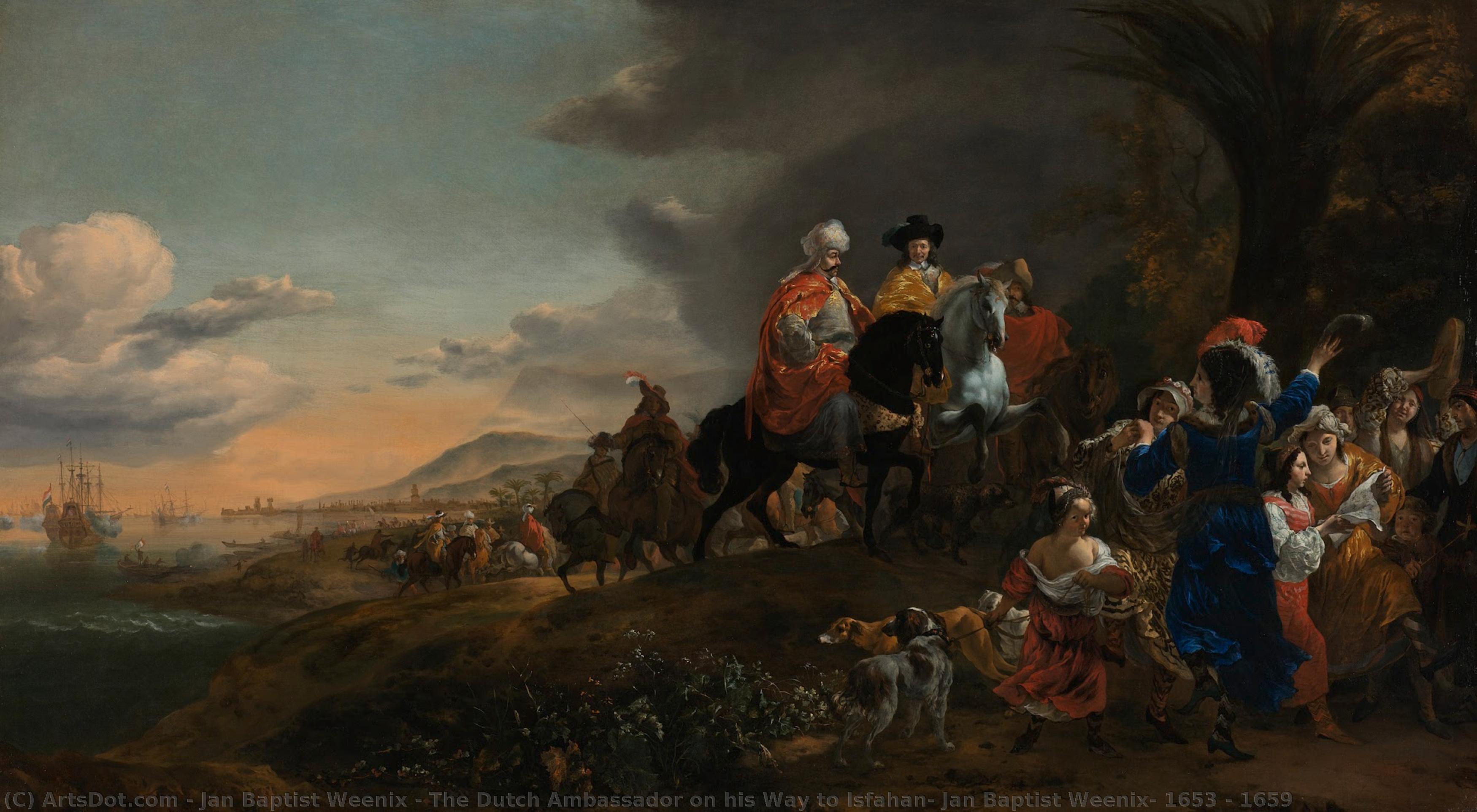 The Dutch Ambassador On His Way To Isfahan, Jan Baptist Weenix, 1653 - 1659 — Jan Baptist Weenix