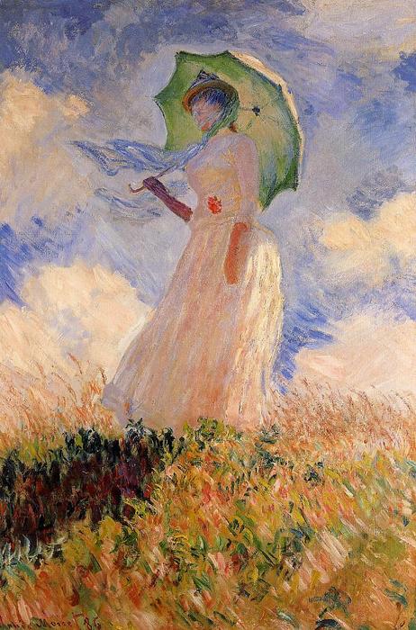 Frau Mit Einem Sonnenschirm (auch Bekannt Als Studie Einer Figur Im Freien (mit Blick Nach Links)) — Claude Monet