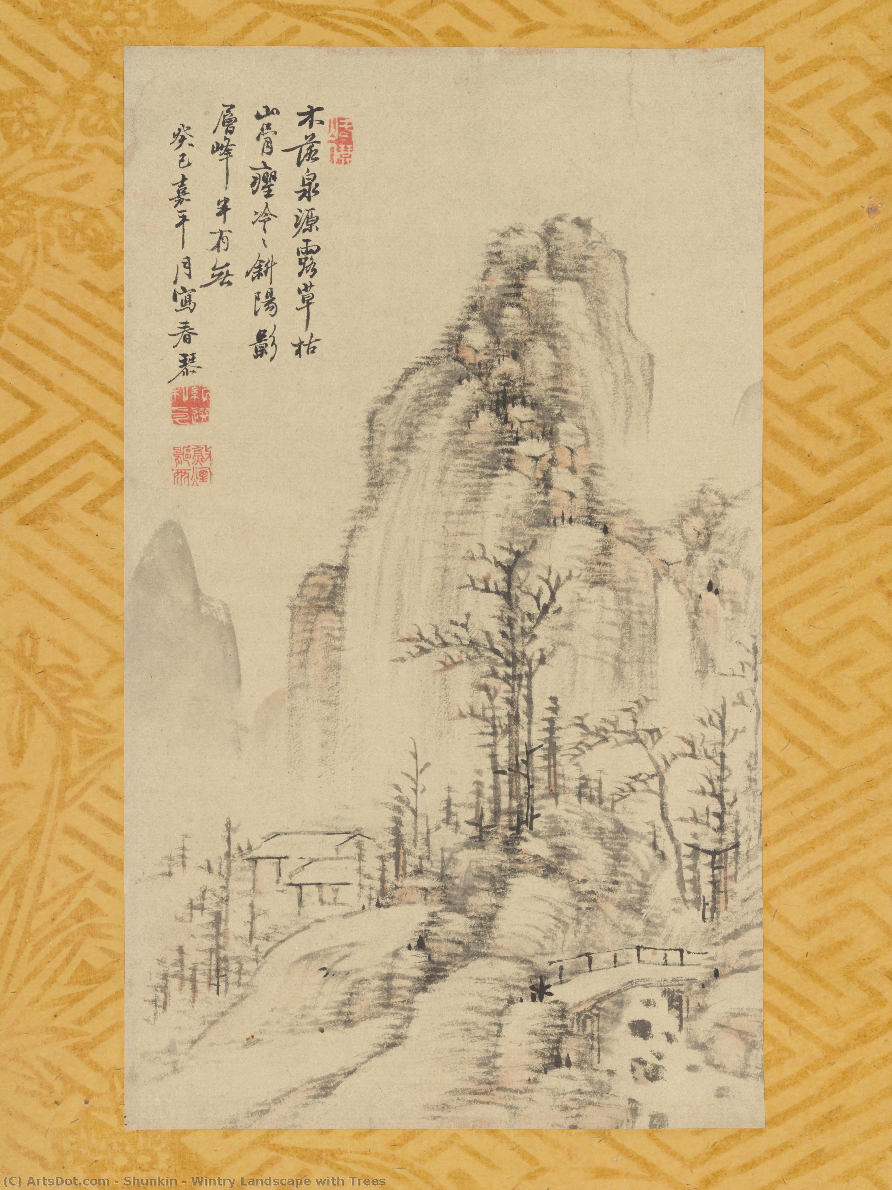 Wintry Landscape With Trees — Uragami Shunkin