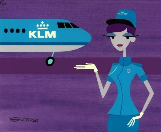 Fligth 42 To Amsterdan Is Now Boarding — Josh Agle (shag)
