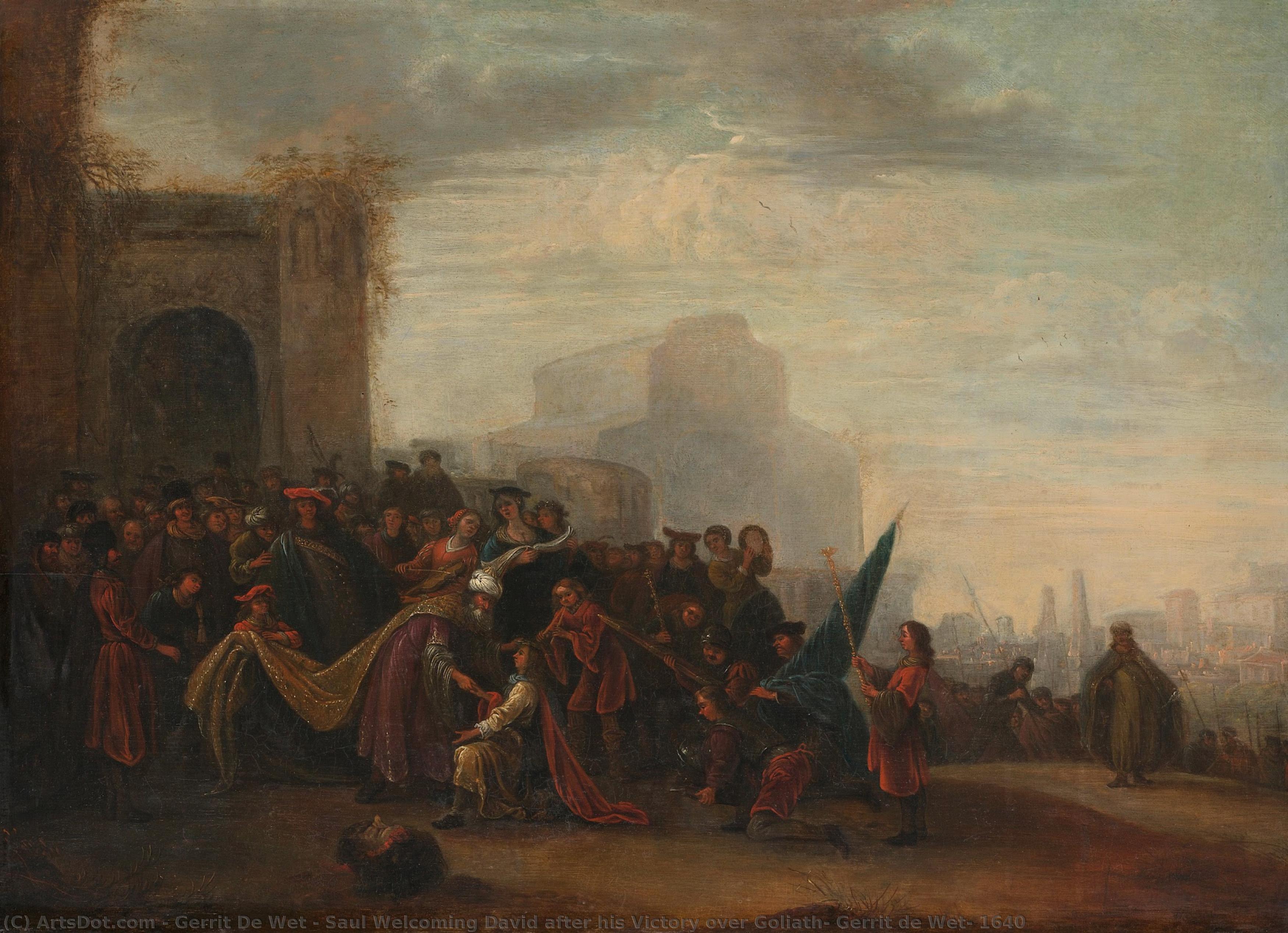 Saul Welcoming David After His Victory Over Goliath, Gerrit De Wet, 1640 — Gerrit De Wet
