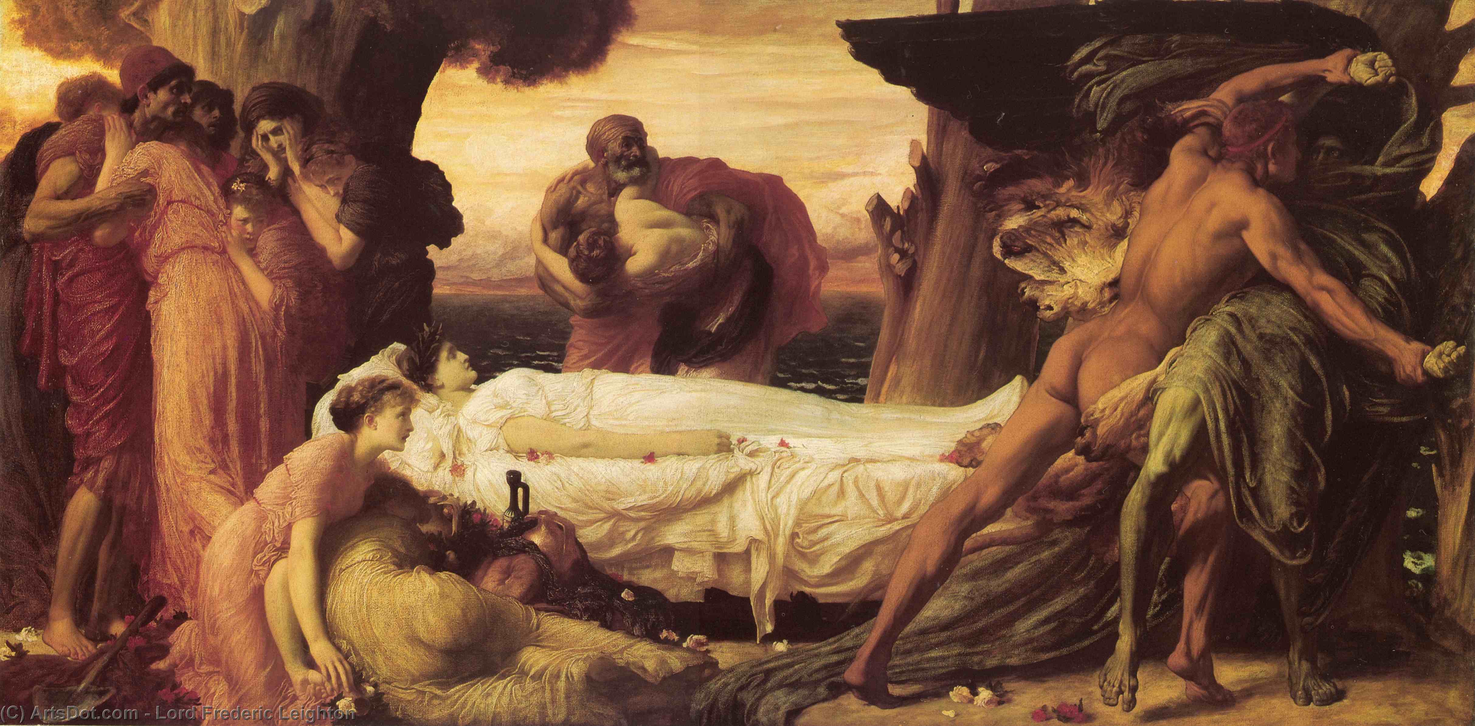 Hercules Wrestling With Death For The Body Of Alcestis — Sir Frederic Lord Leighton