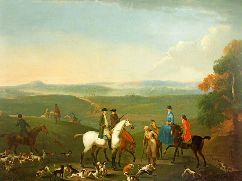Mr Howell Gwynne And Mr Chas Price At The Meet Of Fox Hounds, Garth Bank Near Builth Wells — Benjamin Barker Ii