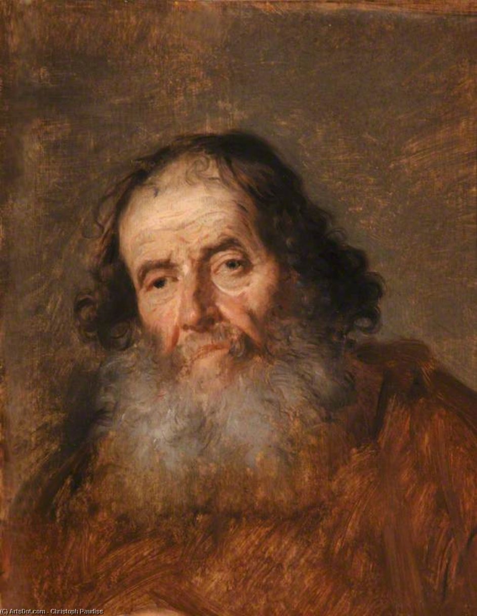 Study Of The Head Of A Bearded Man — Christoph Paudiss