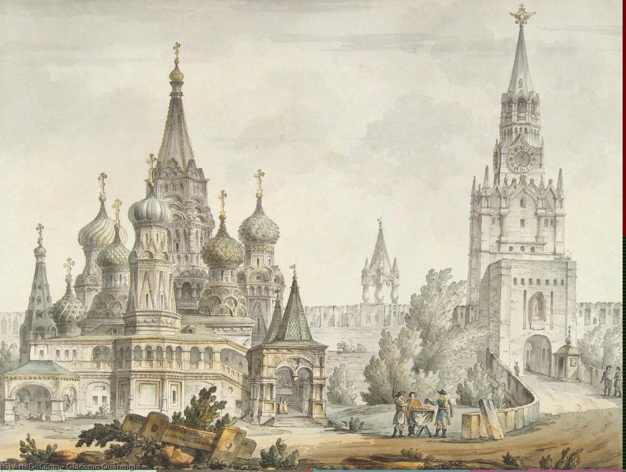 Pokrovsky Cathedral And The Spasskaya Tower In Moscow — Giacomo Quarenghi