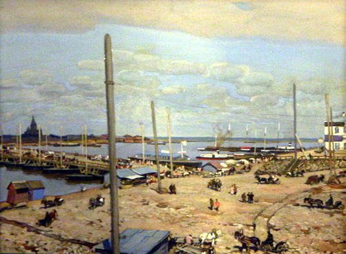 The Bridge Across The Oka River In Nizhny Novgorod — Konstantin Yuon