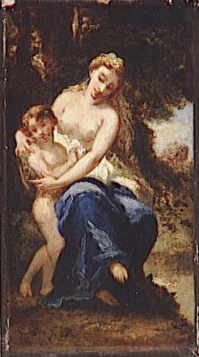 Nymphe Caressant Un Amour — Narcisso Díaz De La Peña