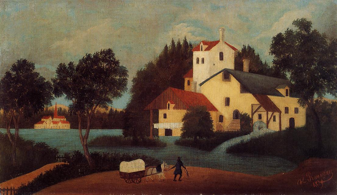 Wagon In Front Of The Mill — Henri Julien Félix Rousseau (le Douanier)