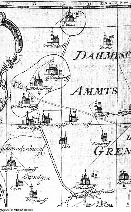 Karte Der Ämter Liebenwerda Und Schlieben Von Petrus — Pieter Schenck