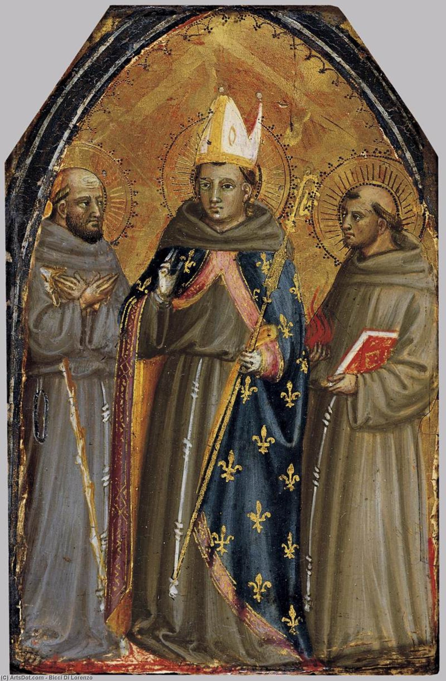 Sts Francis Of Assisi, Louis Of Toulouse And Anthony Of Padua — Lorenzo Di Bicci