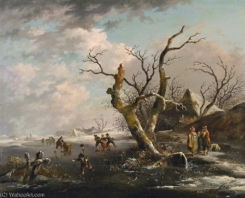 Winter Landscape With Skaters — Andries Vermeulen