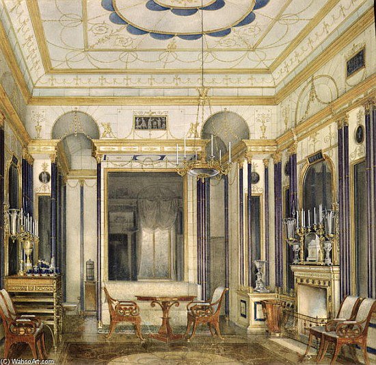 The Drawing Room Of The Empress Maria Alexandrovna In The Great Palais In Tsarskoye Selo — Eduard Hau