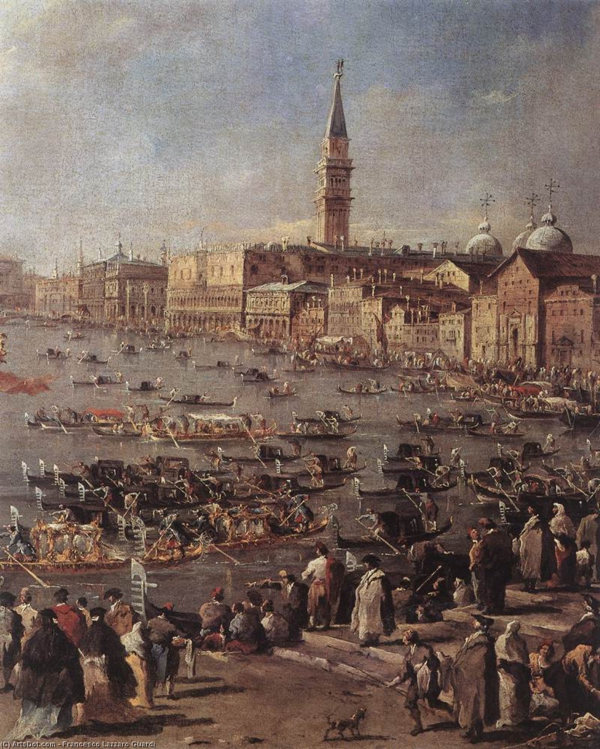 The Doge On The Bucintoro Near The Riva Di Sant'elena (detail) — Francesco Lazzaro Guardi