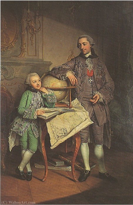 Portrait Of Grand-duke Friedrich Franz I Of Mecklenburg-schwerin And His Tutor — Georg David Matthieu