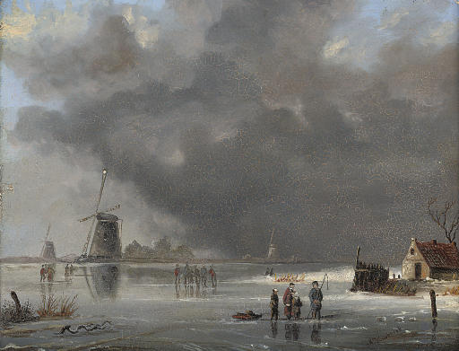 Anglers On The Ice — Marianus Adrianus Koekkoek