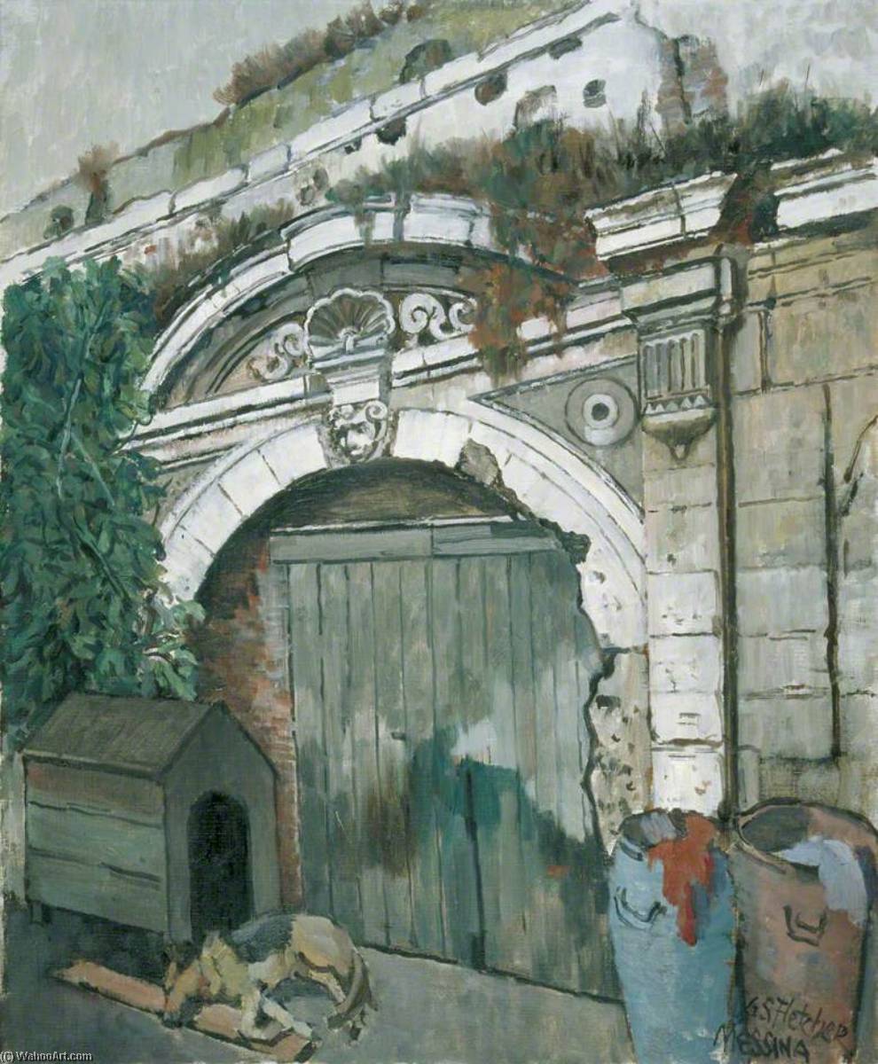 The Ruined Doorway Of A Spanish Fortress, Messina, Sicily — Geoffrey Scowcroft Fletcher