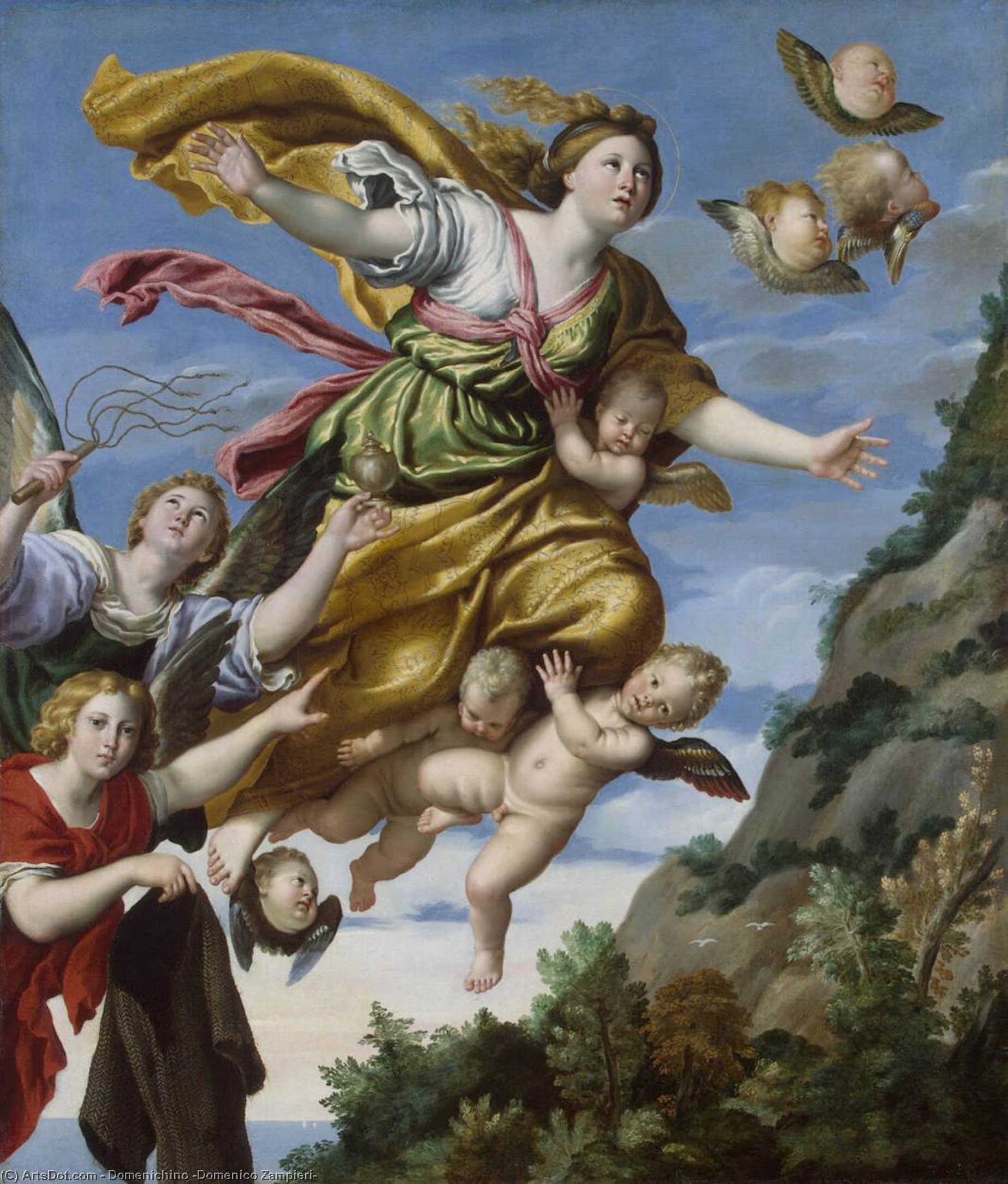 Mary Magdalene Taken Up To Heaven — Domenichino (domenico Zampieri)