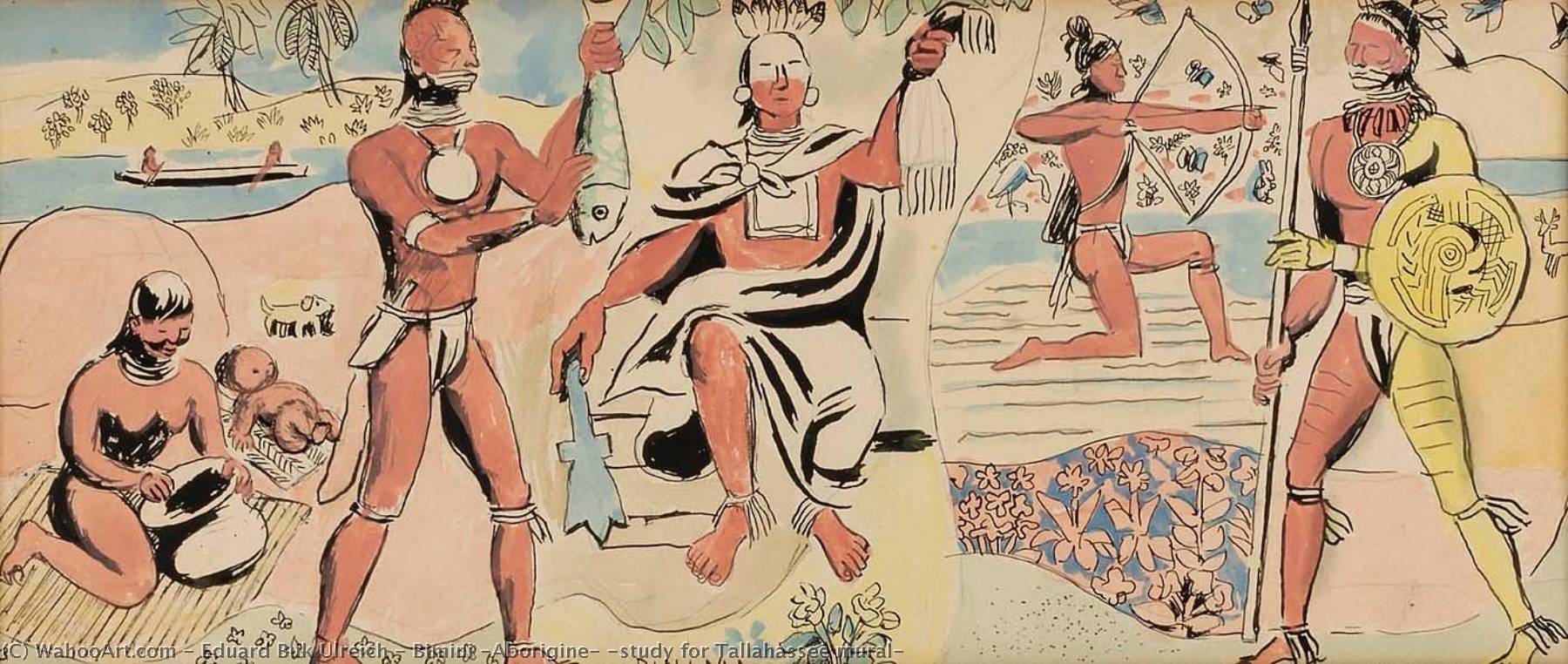 Bimini (aborigine) (study For Tallahassee Mural) — Eduard Buk Ulreich