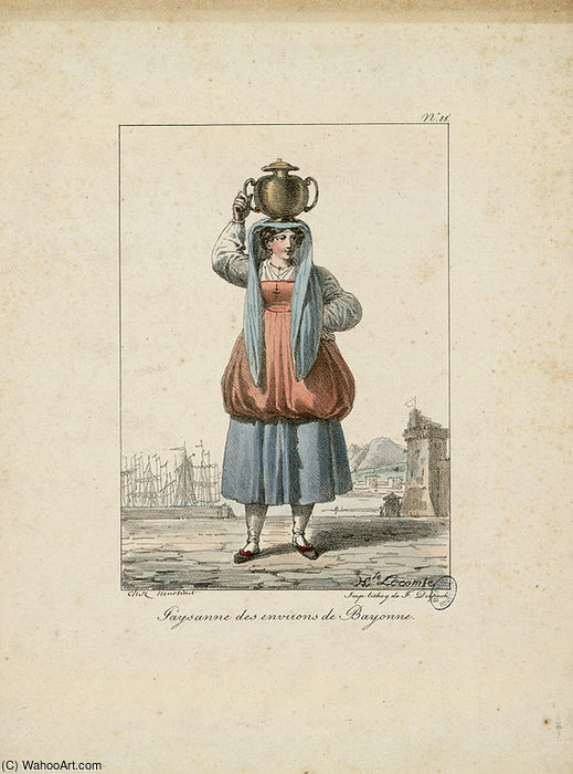 Paysanne Des Environs De Bayonne — Charles Emile Hippolyte Lecomte Vernet