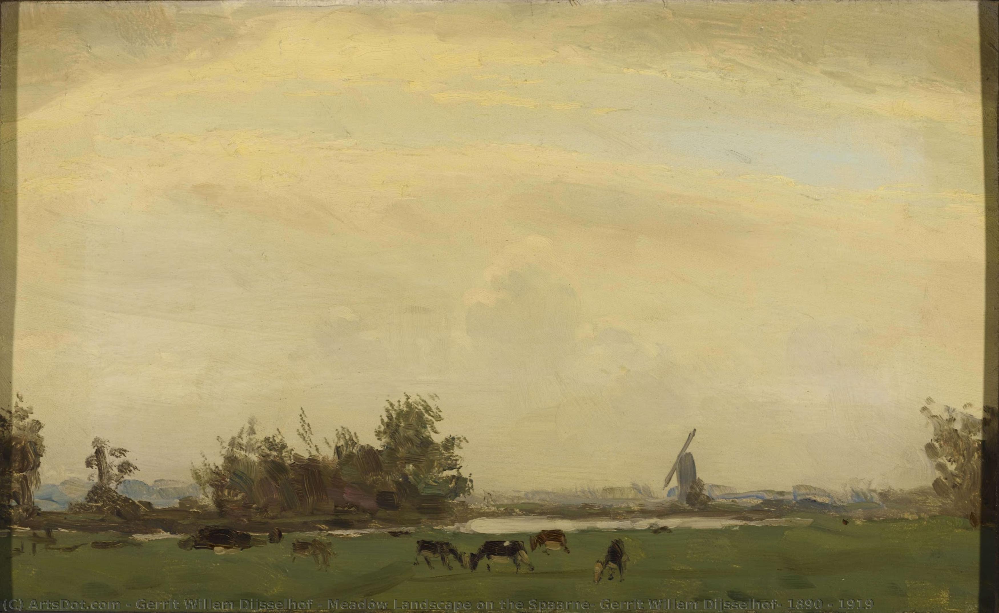 Meadow Landscape On The Spaarne, Gerrit Willem Dijsselhof, 1890 - 1919 — Gerrit Willem Dijsselhof