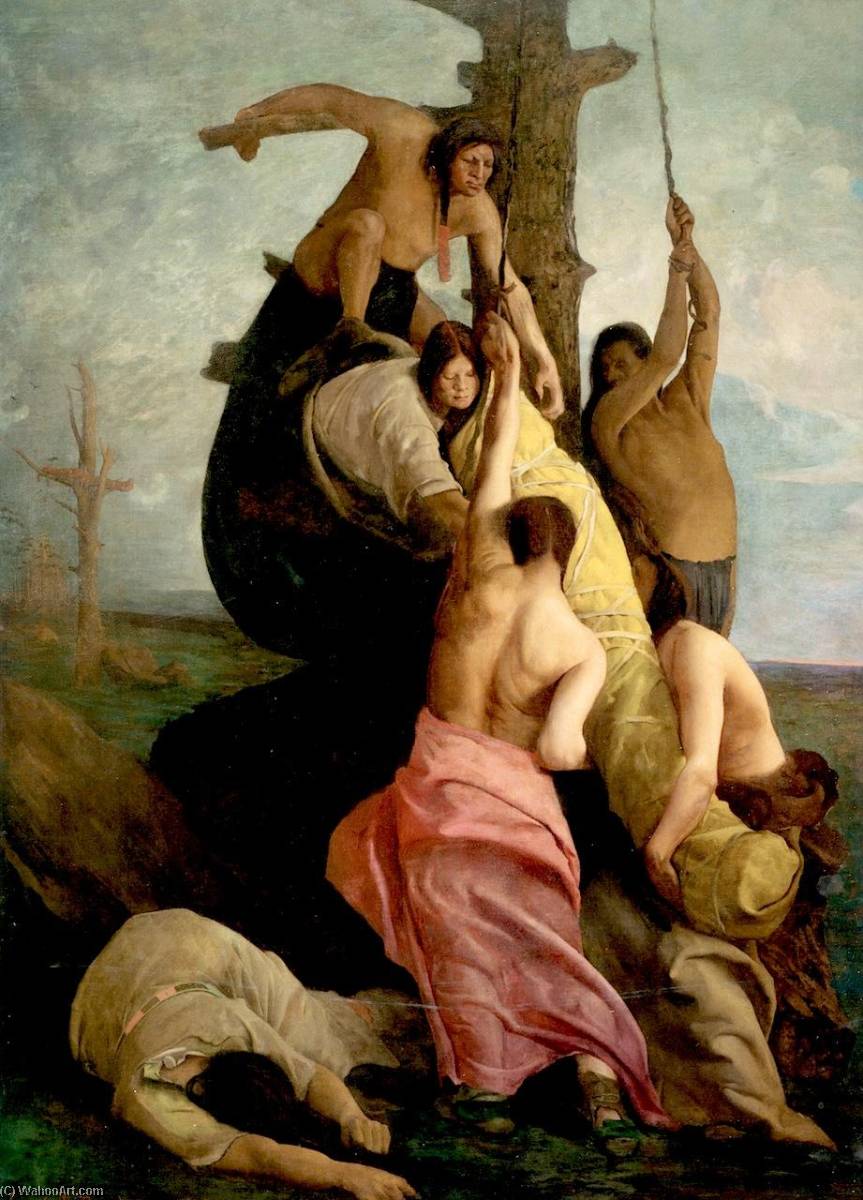 Laying Away A Brave (also Known As The Chieftain Passes The Burial) — George De Forest Brush