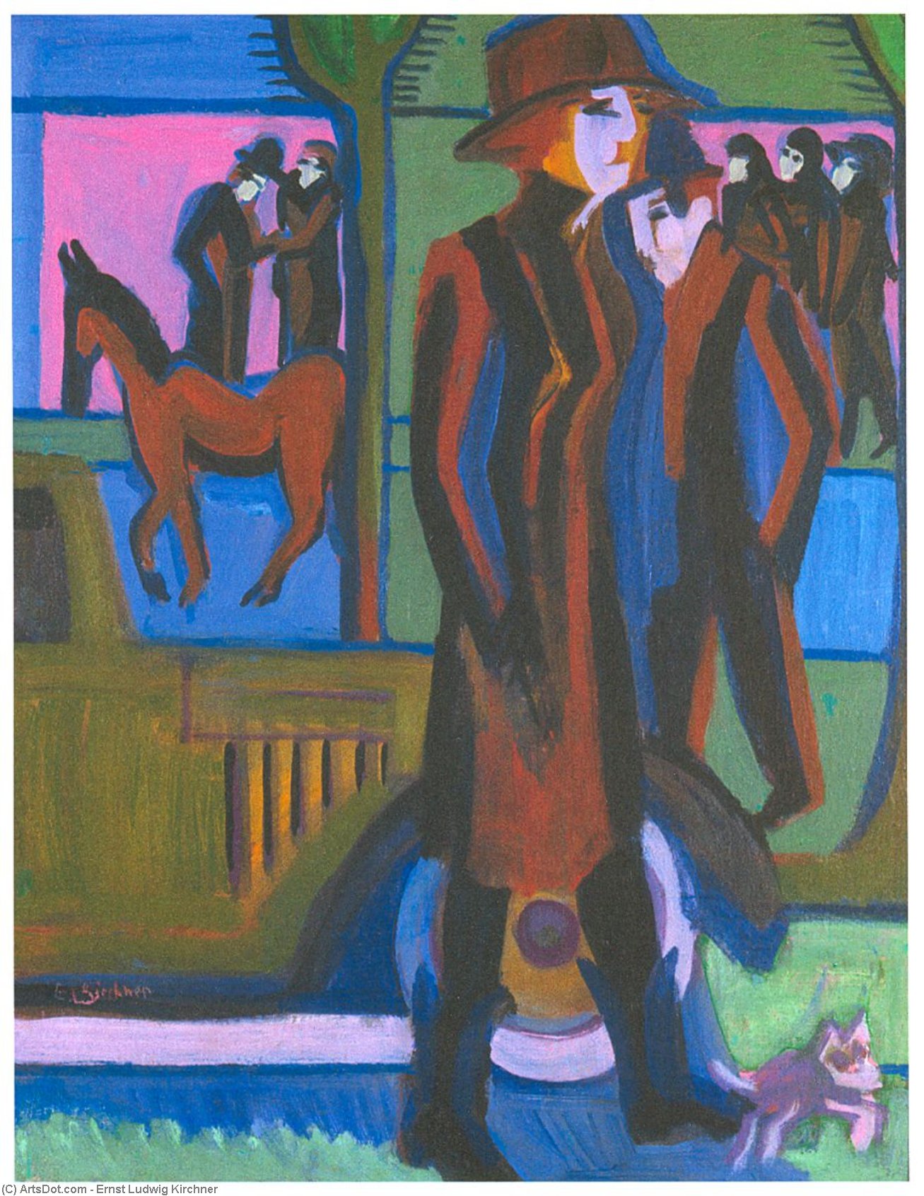 Walking Woman With Dog — Ernst Ludwig Kirchner