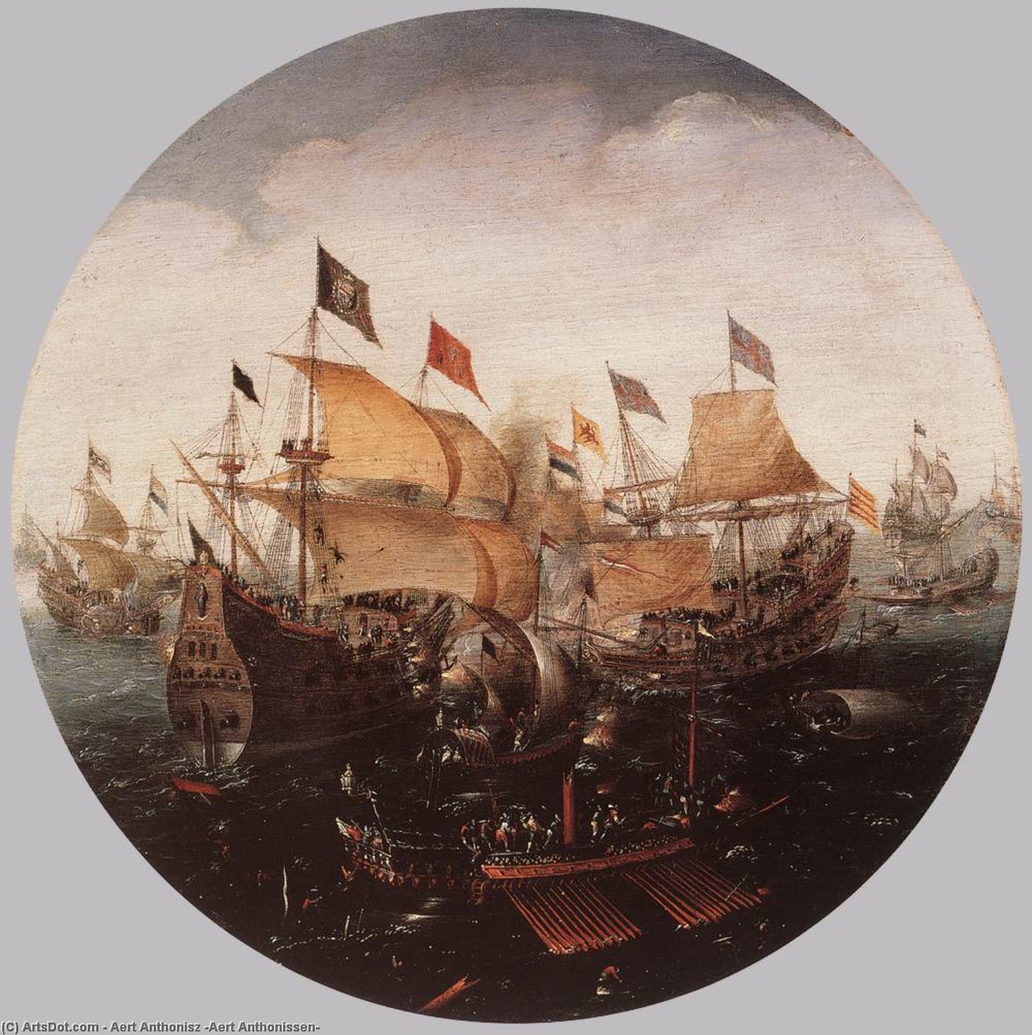 Sea Battle Between Dutch And Spanish Boats — Aert Anthonisz