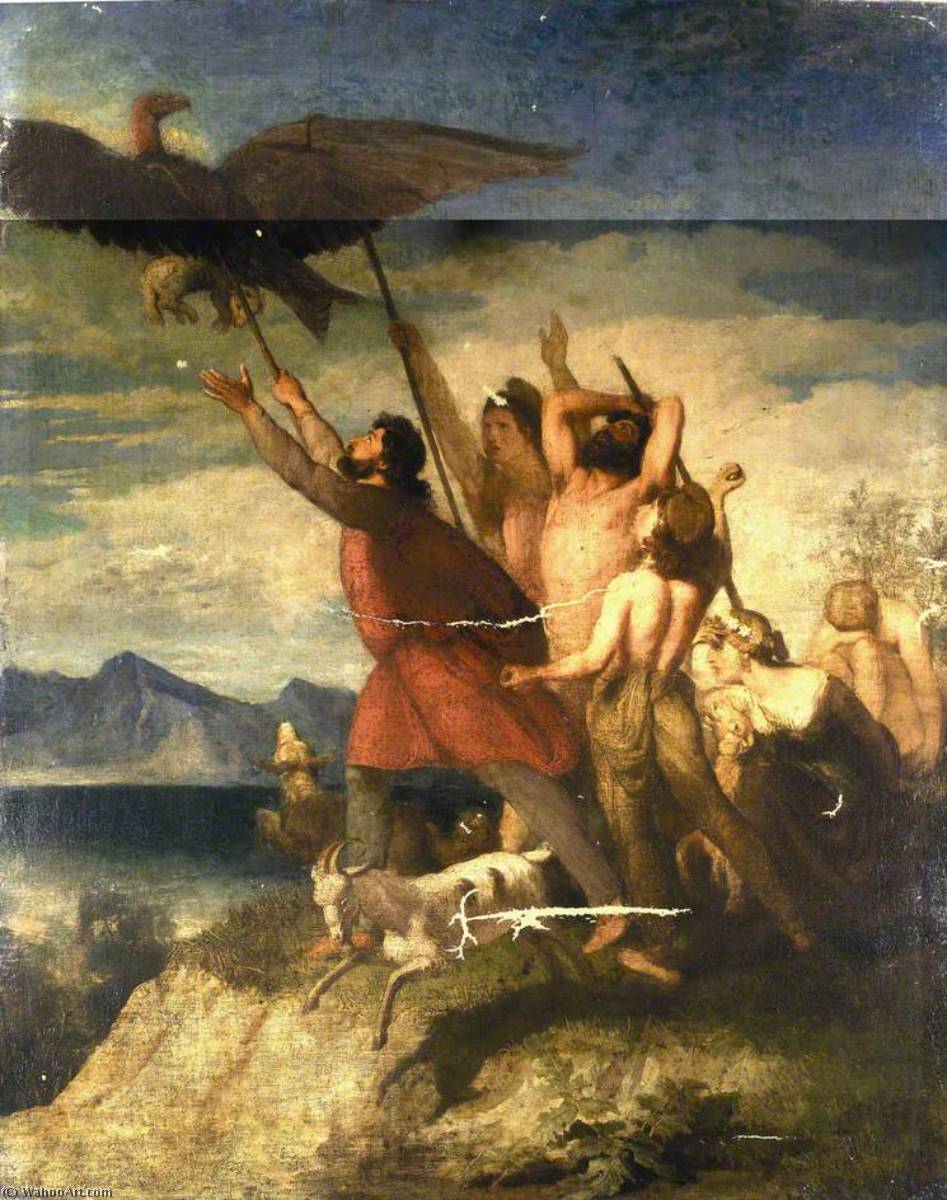 Greek Hill Shepherds Rescuing A Lamb From A Vulture — ジョセフ・アーサー・パリサー・セヴァーン