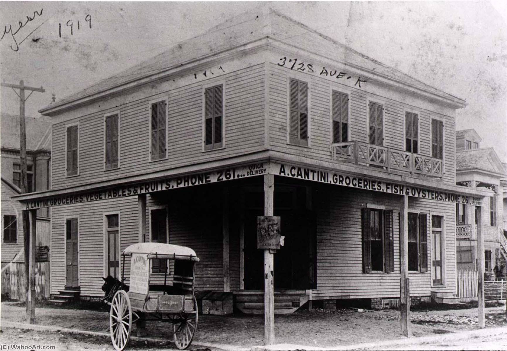 A. Cantini Grocery Store, 3728 Avenue K, 1919, From The Corner Stores Of Galveston, Galveston County Cultural Arts Council — Betty Tichich