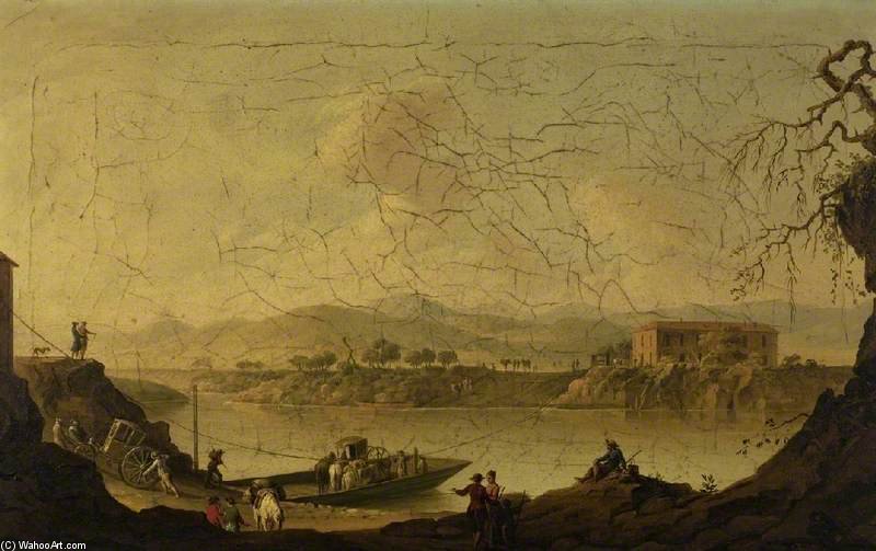 Ferry Over The Volturno, Near Caiazzo — Pietro Fabris