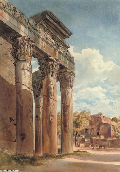 The Temple Of Antoninus And Faustina In The Forum, Rome — Thomas Hartley Cromek