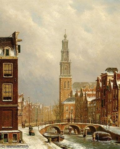 View Of Amsterdam In The Winter — Oene Romkes De Jongh