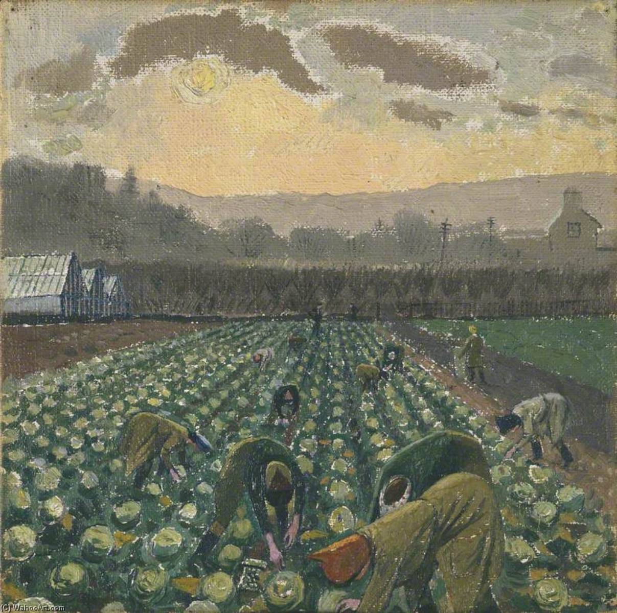 Sprout Picking, Monmouthshire — Evelyn Mary Dunbar