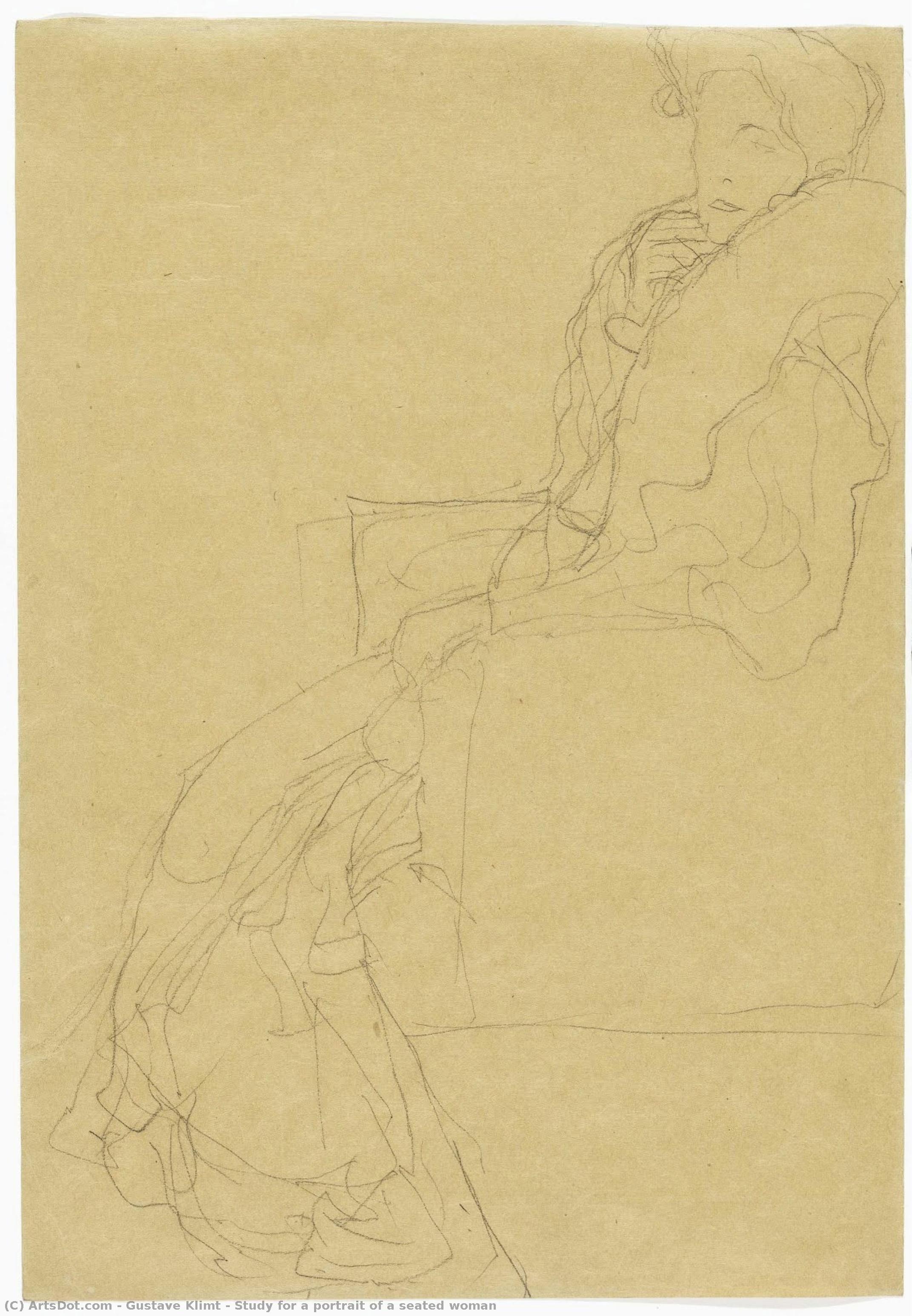 Estudio Para Un Retrato De Una Mujer Sentada — Gustav Klimt