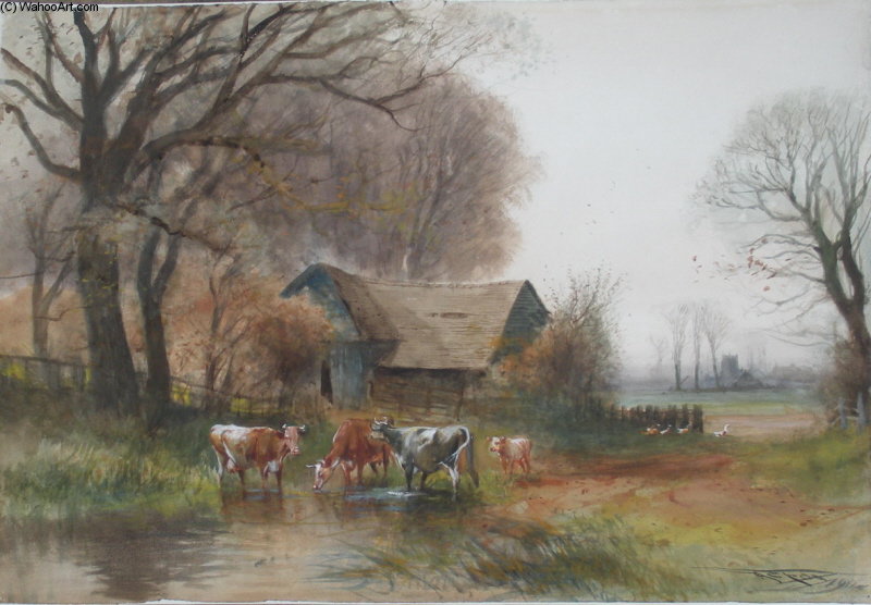The Farm Pond — Henry Charles Fox