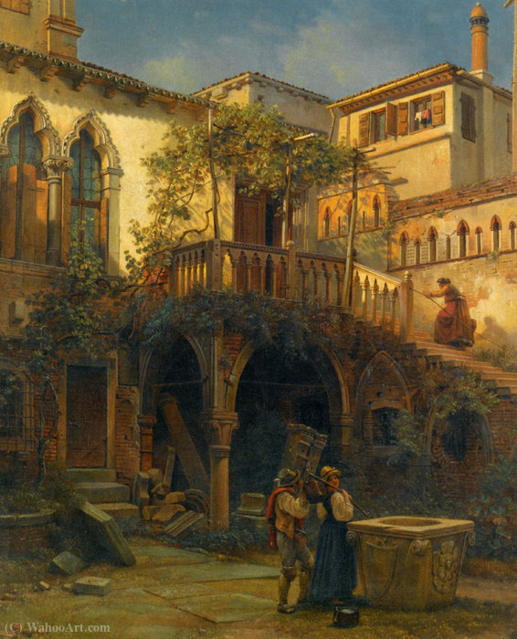 Hof In Venice — Friedrich Nerly