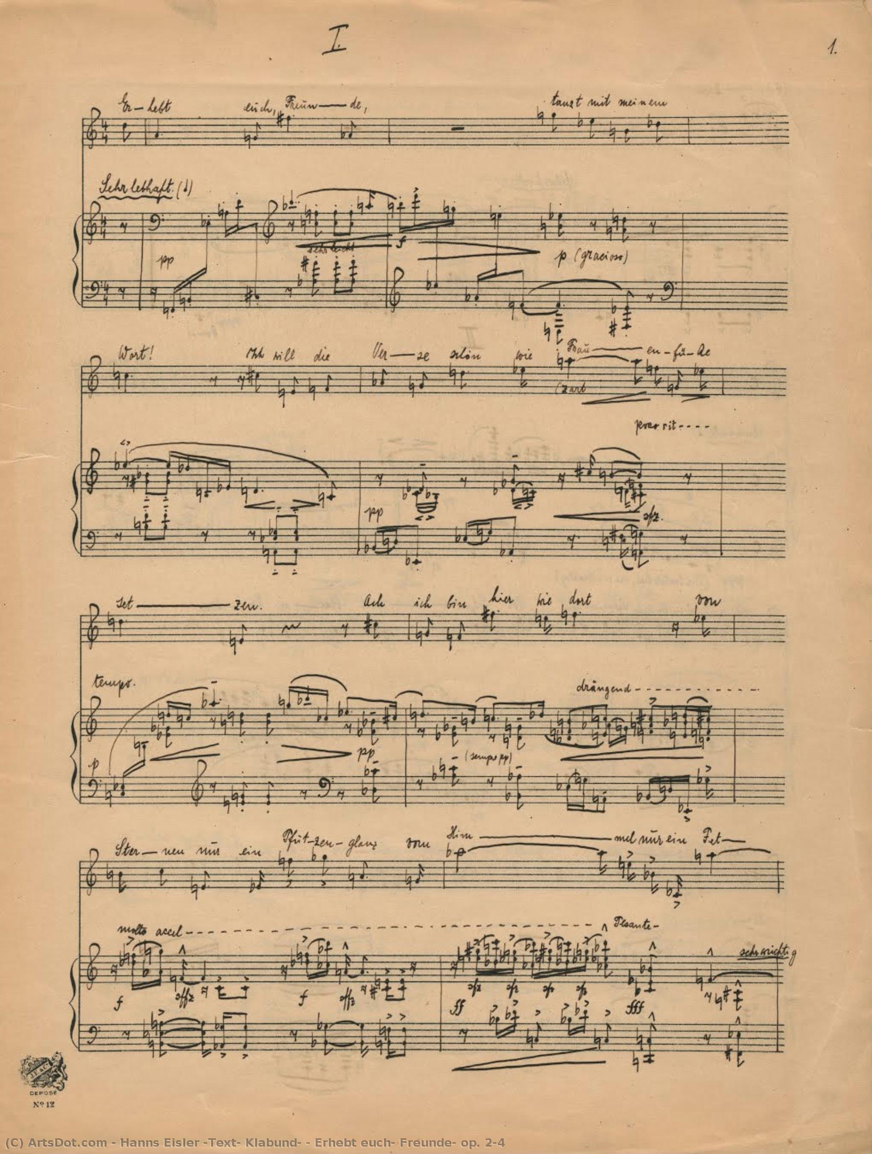 Erhebt Euch, Freunde, Op. 2/4 — Hanns Eisler